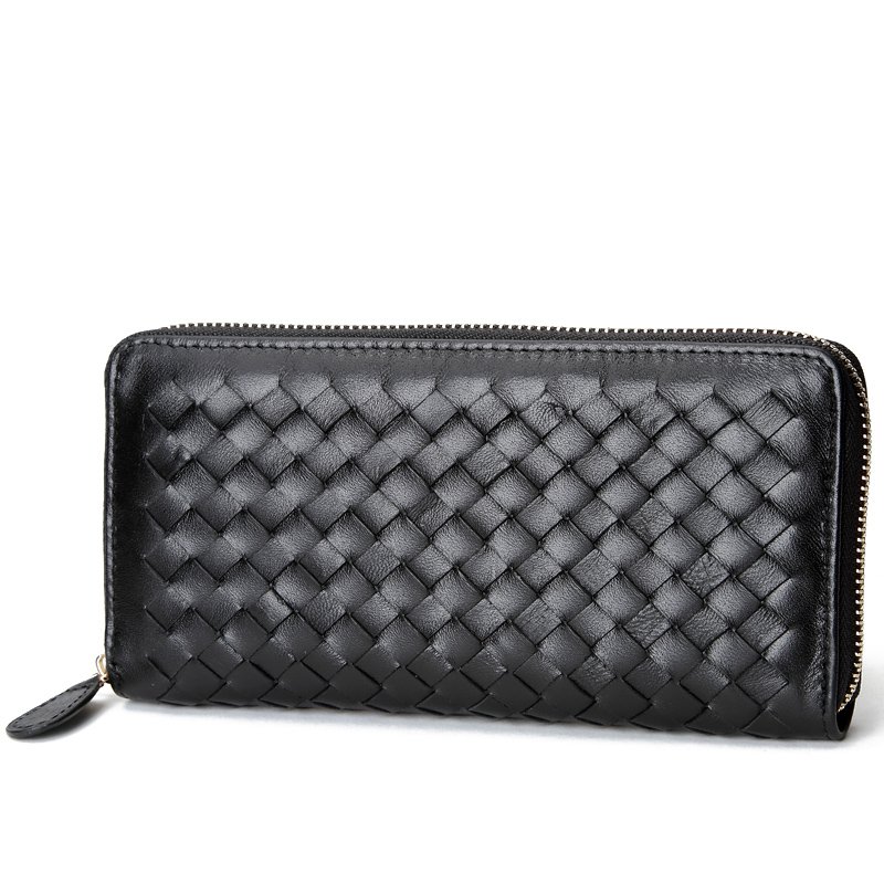 Zipper Woven PU Wallet Purse