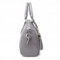 Classic Genuine Leather Tote Handbag with Tassel