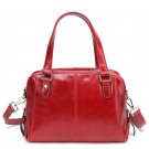 Zip Genuine Leather Tote Shoulder Bag Three Interlayer