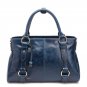 Large Belt Accent Genuine Leather Tote Bag