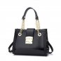 Women's Metals Buckle PU Leather Tote Handbag