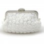 Mini Satin Soft Clutch Pearl Handbag Evening Bag