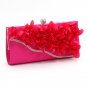 Chic Floral Satin Diamond Evening Clutch Bag