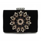 Vintage Floral Rhinestone Diamond Large Evening Bag