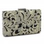 Floral Embroidery Clutch Hard Case
