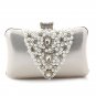 Pearl Beads / Rhinestone Brooches Hard Case Clutch Evening Bag