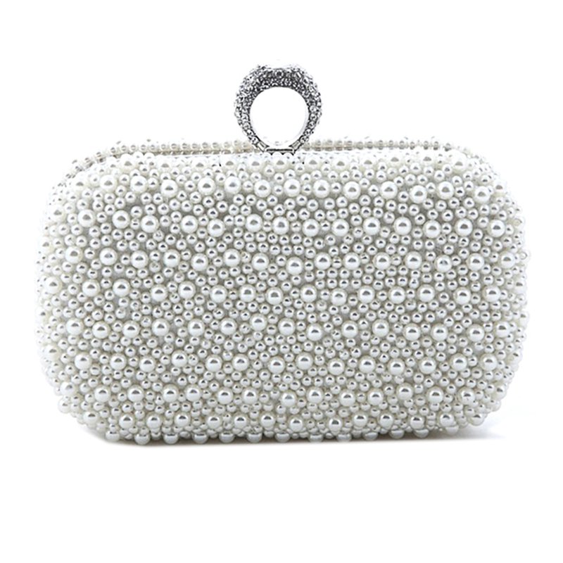 Luxury Ring Pearl Clutch Evening Bag