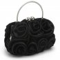 Satin Evening Bag with Rosettes