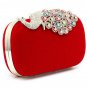 Elegant Rhinestone Peacock Clasp Velvet Cocktail Evening Handbag