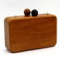 Vintage Wooden Evening Bag Clutch