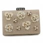 Elegant Floral Pearls Evening Bag Clutch