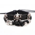 Skulls Handmade Beads Rope Weave Leather Bracelet