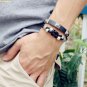 Block Handmade Beads Rope Weave Leather Bracelet