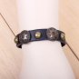 Retro Sun Pattern Handmade Rivets Leather Bracelet