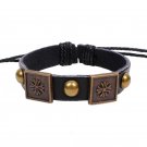 Retro Block Cross Handmade Rivets Leather Bracelet