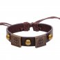 Retro Block Cross Handmade Rivets Leather Bracelet