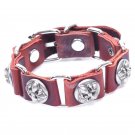 Retro Flowers Handmade Chains Leather Bracelet
