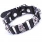 Retro Skulls Handmade Chains Leather Bracelet