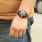 Retro Alloy Wolf Rivet PU Leather Bracelet