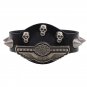 Rock Alloy Skull PU Leather Bracelet With Sharp Rivets