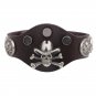 Rock Alloy Skull PU Leather Bracelet With Evil Rivets