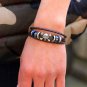 Punk Braided Alloy Skull PU Leather Bracelet