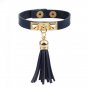 Fashion Golden Rivets PU Leather Bracelet With Tassel Pendant