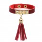 Fashion Golden Rivets PU Leather Bracelet With Tassel Pendant