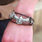 Alloy Hawk Pattern Braided Rings PU Leather Bracelet