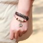 Multistrand Beaded Bangle Magpie Couple Hearts Leather Wrap Bracelet