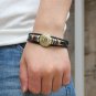 Golden Cancer Braided Black PU Leather Bracelet
