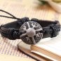 Retro Alloy Shield Rope PU Leather Bracelet