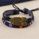 Alloy Owl PU Leather Bracelet