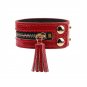 Luxury Zipper Rivets PU Leather Bracelet With Tassel