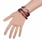 Adjustable Multilayer Alloy Hook PU Leather Bracelet