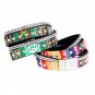 Colorful Braid Crystal & Golden Rivet PU Leather Bracelet
