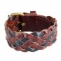 Contrast Braid Adjustable PU Leather Bracelet