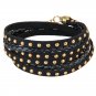 Multilayer Golden Metal Rivets PU Leather Bracelet