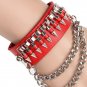 Alloy Bullets PU Leather Bracelet With Metal Chains Detail