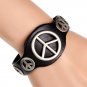 Snap Button Alloy Rivets PU Leather Bracelet