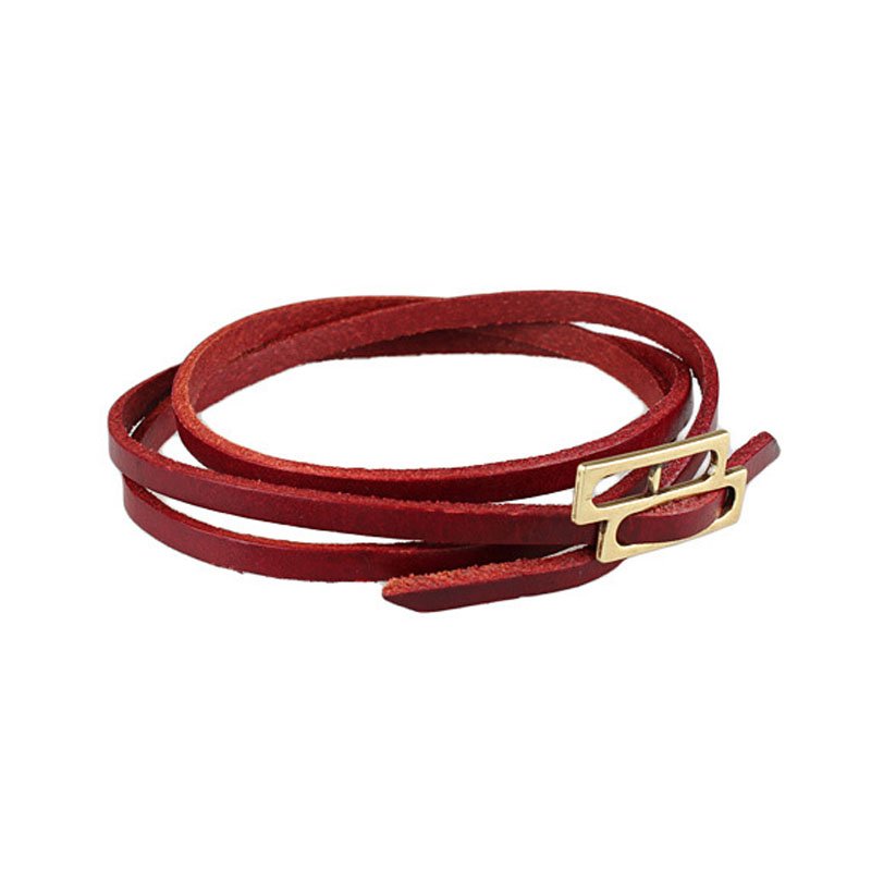 Multilayer Golden Button PU Leather Bracelet 6 Colors