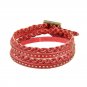 Multilayer Braid & Rivets PU Leather Bracelet 4 Colors