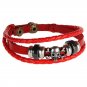 Devil Skull Pattern PU Leather Bracelet With Braided Rope