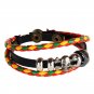 Devil Skull Pattern PU Leather Bracelet With Braided Rope