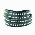 Multilayer Metal Rivets PU Leather Bracelet