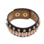 Alluring Diamond Gold Rivet Snap Button Leather Bracelets