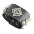 Men's Fashion Metal Rivet Ornament Snap Button Leather Bracelets