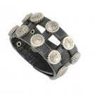 Punk Style Metal Soda Cap Snap Button Leather Bracelets