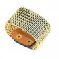 Luxury Bright Gold Chain Snap Button Alloy Leather Bracelets