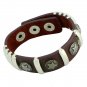 Alloy Metal Lucky Star Snap Button Leather Bracelets Adjustable
